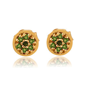 Pendientes de tuerca chapados en oro con piedras preciosas de topacio blanco de Plata de Ley 925 para mujer, joyería de regalo de aniversario de boda de compromiso - Product Image 4