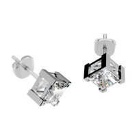 Boucles d'oreilles clous en or massif 14 carats avec moissanite taille princesse 6 mm 2,6 carats VVS1 couleur D sertissage à griffes pour mariage, vente en gros directe usine