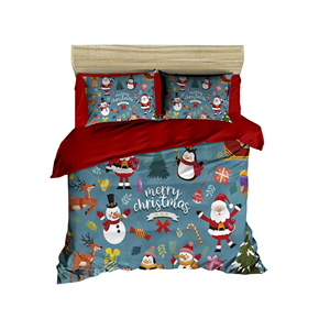 Juego de Funda Nórdica Navideña Clásica y Festiva, Ropa de Cama de Algodón Ranforce para el Hogar, Impresión Digital Doble, Elegante Ropa de Cama Navideña - Product Image 5