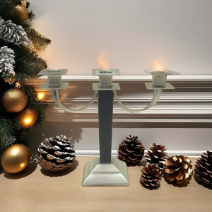 Bougeoir à trois bras en métal et aluminium pour décoration de table de mariage Candélabre à cinq piliers de mariage de style moderne - Product Image 2