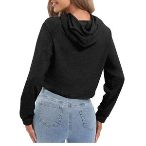 Precio al por mayor Ropa de mujer crop top Sudadera con capucha de las mujeres de alta calidad Deportes de invierno de algodón Top Crop Hoodie Mujeres - Product Image 2