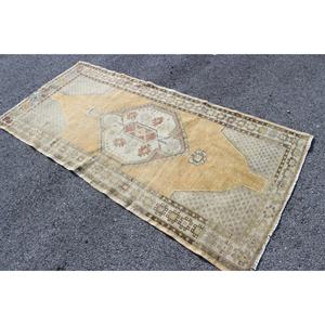 Alfombra de 3.5x7.3 pies, Alfombra Turca Vintage, Alfombra de Lana Amarilla - Product Image 3