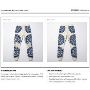 กางเกงวอร์มผ้าแคนวาสกำมะหยี่แบบมีเชือกผูกเอว ทรงสลิม พิมพ์ลายกราฟิกเต็มตัว ขาดปลายเข่า สำหรับผู้ชาย - Product Image 6