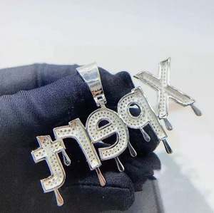 4.60Ct Encantos de letras personalizadas iniciales con diamante de corte redondo Plata de ley chapada en oro blanco de 14 quilates Clásico para fiestas - Product Image 2