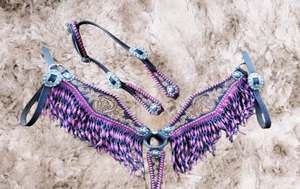 Ensemble de clous équestres en cuir de luxe de qualité supérieure pour l'équitation occidentale et de trait complet-Conception durable-Headstall et collier de poitrine - Product Image 6