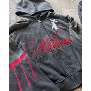 เซ็ตชุดวอร์มมีฮู้ดแบบสวมหัวมีฮู้ดสำหรับทั้งชายและหญิงพิมพ์ลายหน้าจอขนแกะ OEM - Product Image 4