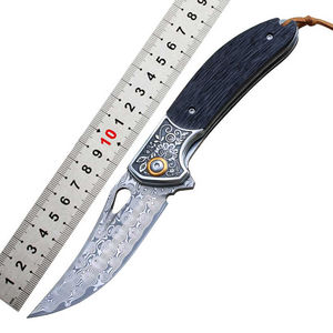 Cuchillo de Caza de Acero de Damasco Hecho a Mano de 8 Pulgadas con Funda de Cuero, Grado Industrial, 180g, Personalizable con Logotipo, OEM - Product Image 2