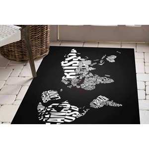 Alfombra con Mapa del Mundo: Alfombra Moderna Antideslizante con Estampado Decorativo, Alfombra de Chenilla - Product Image 5