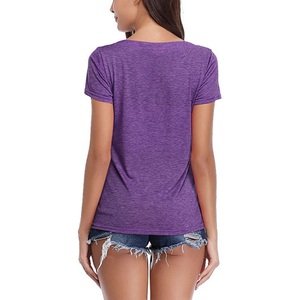 Hot Selling Cotton Women T-shirts in Short Sleeves Stylish Neck Custom T-Shirts for Sale New Girls Breathable T Shirt Cool Dry - Product Image 2