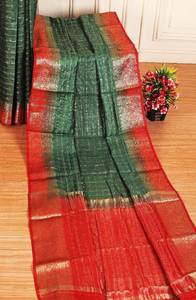 Beautiful Lite Weight Saree Soft Flowing Crape avec un beau tissage - Product Image 6