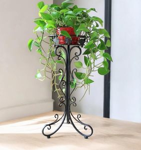 Trắng đôi nồi sắt rèn nhà máy đứng trong nhà ngoài trời cao kim loại hoa nồi đứng 11.4x9.6x24.4 inch - Product Image 4