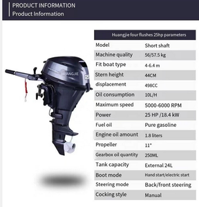 Motor Fuera de Borda Huangjie de 25 HP, 4 Tiempos, Gasolina, CDI, Nuevo, Sistema de Arranque Manual para Lancha Rápida - Product Image 2