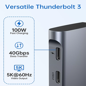 Adaptateur de concentrateur USB C multiport 7-en-2 pour projecteur TV ordinateur multimédia 4K HDMI, USB C 3.0, 2 * USB a 3.0, lecteur de <span class=keywords><strong>carte</strong></span> <span class=keywords><strong>SD</strong></span>/ microSD - Product Image 3