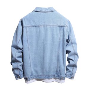 Veste en jean pour homme sur mesure, élégante, décontractée, de haute qualité, avec poches latérales, veste en jean bleu clair pour homme - Product Image 2