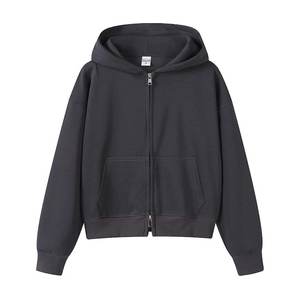 Sudadera con capucha de gran tamaño recortada de algodón 100% de peso pesado personalizada, ropa de calle, sudaderas con capucha térmicas sin cuerdas en blanco liso para hombres - Product Image 4