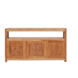 Mesa de TV de madera maciza Buffet de 3 puertas con estante Marco de teca de diseño de mediados de siglo de Indonesia para uso en hoteles y cocinas - Product Image 1