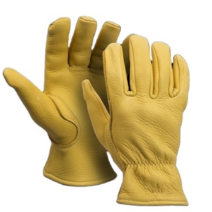 Top Grade Cowhide Grain Leather <b>Driver</b> Working <b>Gloves</b> Reflective Safety Clothing Abrasion Heat Resistant Heavy Duty Hand - Product Image 5