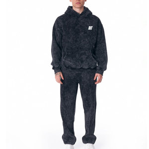 Conjunto Deportivo Holgado para Hombre con Lavado Ácido, Estilo Urbano, con Sudadera con Capucha y Pantalones Deportivos para Uso Casual - Product Image 1