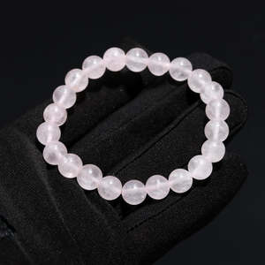 100% Natural 8 mm Rose Quartz Bead Crystal <b>Bracelet</b> 7 Inches Stone Stretch for Meditation Exclusive Meditation <b>Bangle</b> - Product Image 1