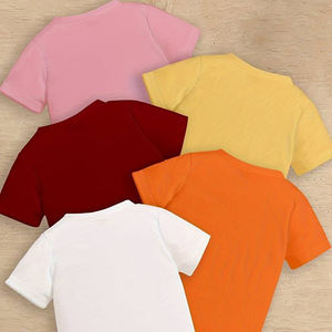 Camisetas de Algodón de Manga Corta con Cuello Redondo, Tejidas y Estampadas al por Mayor, de Alta Calidad, Casuales y Cómodas para Niñas - Product Image 2