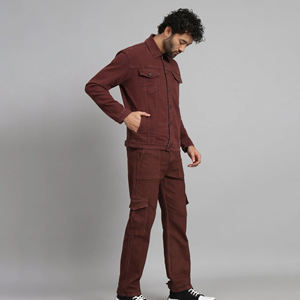 ชุดเสื้อผ้ายีนส์สำหรับผู้ชายชุดเสื้อผ้ายีนส์ฟอกเข้ารูปปรับแต่งได้ - Product Image 5