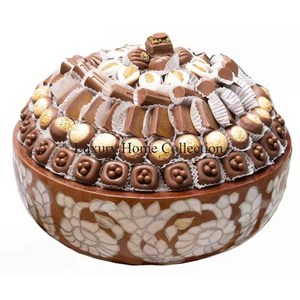 Centro de mesa de aperitivos y dulces chapado en oro de diseñador Floral llamativo de calidad Superior, cuenco para servir para decoración de bodas - Product Image 2