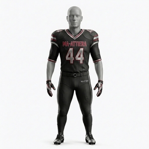 Maillot de football américain noir personnalisé, pantalon rembourré, uniforme d'équipe, numéro 44, vêtements de sport de performance, fabricant OEM ODM en gros - Product Image 4