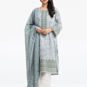 Collection de pelouses 2 pièces personnalisées Salwar Kameez pour femmes Impression numérique de haute qualité OEM Indian Solid Color Adultes Original - Product Image 1