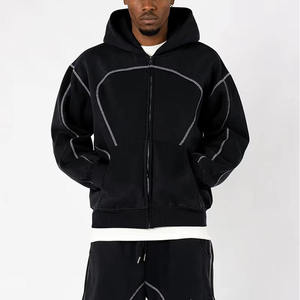 Conjuntos Deportivos Hip Hop Personalizados para Hombre, Corte Holgado, con Ribete en Contraste, Diseño Curvo 3D, Sudadera con Cordón de Nailon y Pantalones Jogger - Product Image 3