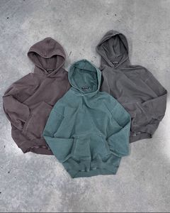 Sudadera con capucha Vintage Color sólido Tie-Dye para hombre de gran tamaño de invierno Campus Gothic Rock Casual Street Thick Pullover Sweater Mujer - Product Image 1