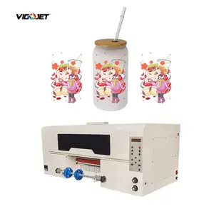 VIGOJET 30cm a3 17" size crystal film 3-in-1 function uv dtf sticker printer led uv roll to roll printing and laminating