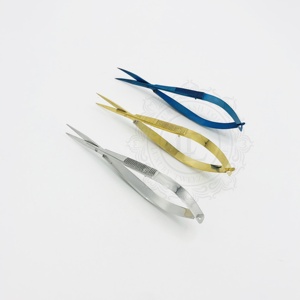 ขายดีกรรไกรสแตนเลสใบมีดตรงสำหรับฤดูใบไม้ผลิสีฟ้าทองเงินทำด้วยมือ - Product Image 6