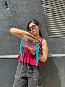 Bolso transparente con flecos de cuero tallado a mano, bolso elegante de nuevo diseño, bolsos de cuero multiusos para mujer - Product Image 4