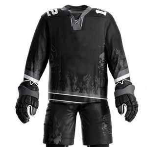 Conjunto de camiseta de hockey sobre hielo personalizada de alta calidad hecha para jugadores de élite con tela resistente a la humedad y acabado Premium - Product Image 6