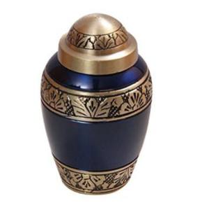 Forma clásica con urnas de cremación de recuerdo de latón esmaltado blanco Urnas de recuerdo de latón de tendencia caliente hechas en la India - Product Image 4