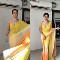 Sari en Georgette Lavable Tendance le Plus Vendu pour Femmes – Taille Personnalisée, Options de Vêtements Traditionnels Indiens pour Fêtes et Festivals