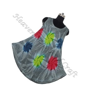Robe de plage multicolore Tie Dye Robe dames Resort Wear Tie Dye Halter O Neck Dress Boho Fashion Tie Dye Dress Women's Umbrella - Product Image 1