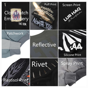 Venta al por mayor sudaderas con capucha lisas para imprimir peso pesado lavado en blanco de gran tamaño hombro caído algodón negro personalizado sudaderas con capucha - Product Image 4