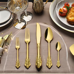 Ensemble de 3 couverts design en acier pour restaurant couverts en laiton aluminium acier pour événements de mariage comprend cuillères couteaux fourchette - Product Image 5