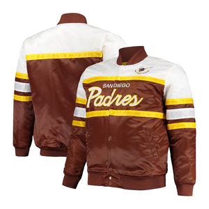 Chaqueta de Iniciación con Nombre y Número de Equipo de Diseño Personalizado, Chaquetas de Satén de Béisbol Bordadas por Lote - Product Image 6