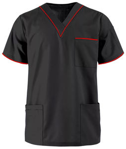 Uniformes hospitaliers unisexes personnalisés de haute qualité, col en V, poches avant, Spendix, uniformes médicaux tissés en soie, uniformes hospitaliers - Product Image 4