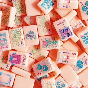 ชุดกระดานไพ่นกกระจอกอะคริลิคสีชมพูหวานหรูหรา ลายสถานที่สำคัญในปารีสตามแบบฉบับศิลปะอาร์ตนูโว สำหรับเกมหมากรุก - Product Image 6