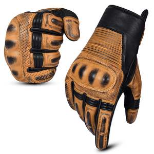 Guantes de moto de cuero estilo retro guantes de carreras - Product Image 1
