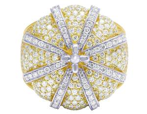 <b>Crown</b> Style <b>Mens</b> <b>Ring</b> in 10K Gold Iced Out with Lab Grown Diamonds Luxury Hip Hop Party Jewelry - Product Image 3