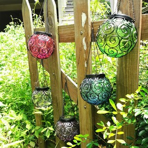 Đèn Lồng Treo Kim Loại Sân Hiên Quả Cầu Trang Trí Ngoài Trời Đèn LED 15 Con Đom Đóm Bằng Kim Loại Đèn Lồng Năng Lượng Mặt Trời Treo - Product Image 3