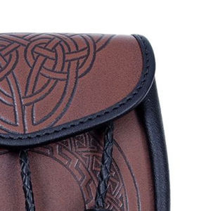 Sporran écossais neuf en cuir véritable avec 3 pompons, Sporran en cuir véritable sur mesure - Product Image 4