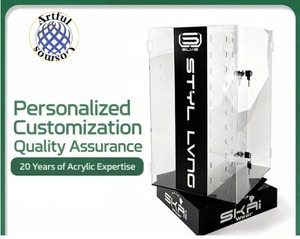 ขาตั้งแว่นตาอะคริลิกใสทันสมัยสำหรับจัดแสดงในร้านบูติก ชุดแท่นโชว์อะคริลิกแบบมินิมอล ชั้นวางกระจกใสสำหรับร้านค้าปลีก - Product Image 5