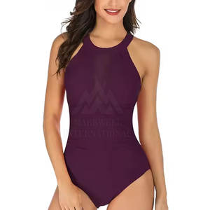 Maillot de bain durable sans couture pour femme Contraste de couleur confortable Respirant-1 pièce - Product Image 1