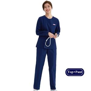 ชุดยูนิฟอร์มทางการแพทย์ชุดพยาบาลมีซิปสำหรับผู้หญิงและผู้ชายชุดเสื้อผ้า2ชิ้นแบบมีเชือกรูดสำหรับผู้หญิงและผู้ชาย205เสื้อคลุมสำหรับให้นมลูก - Product Image 4