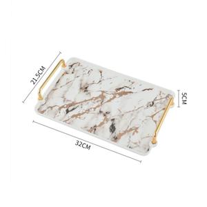 Plateaux de service en marbre et en bois pour servir de délicieux aliments et desserts Hôtels Restaurants et utilisation de la cuisine à domicile - Product Image 4